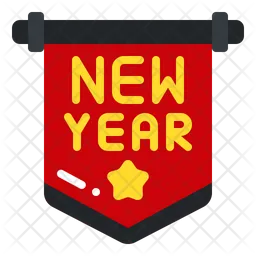 Happy New Year Banner  Icon