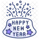 Happy New Year Banner New Year Ribbon Icon