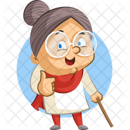 Happy Old Lady Icon - Download in Sticker Style