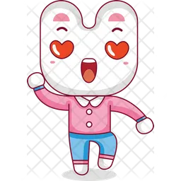 Happy Rabbit Mascot  Icon