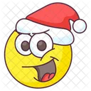 Happy Santa Emoji Happy Expression Emotag Icon
