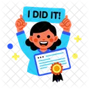 Happy Student I Dit It Certificate Icon