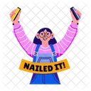 Happy Student Nailed It Achievement Icon