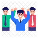 Happy Persons Successful Employees Team Symbol