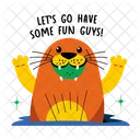 Happy Walrus Quote Animal Icon