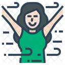 Happy Woman Better Air Quality Freshair Icon