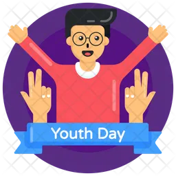 Happy Youth Day Banner  Icon