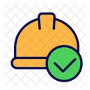 Helmet Checkmark Hardhat Icon