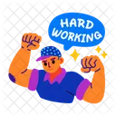 Hardworking Flexing Sarcastic Icon