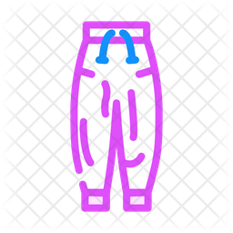 Harem Pants Icon - Download in Colored Outline Style