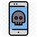 頭蓋骨 危険 スマートフォン、有害な技術、モバイル アイコン