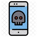 Skull Danger Smartphone Harmful Technology Mobile Icon