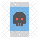Skull Danger Smartphone Harmful Technology Mobile Icon