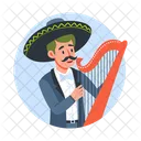 Harp Player Traditional Music Character Icon