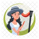 Harpist Musician Character Icon