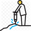 Hart Schwierig Muhsam Steif Streng Zah Hart Graben Bohren Komprimiert Symbol