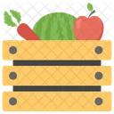 Harvest Fruit Basket Organic Food Vegetable Basket Icon