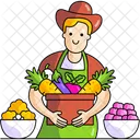 Harvest Farmer Fruits And Vegetables Icon