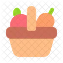 Harvest Basket Fruit Food Icon