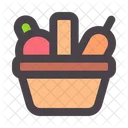 Harvest Basket Fruit Food Icon