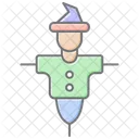 Harvest Scarecrow Lineal Color Icon Symbol