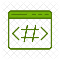 Hash Icon - Download in Colored Outline Style