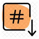 Hashtag Down Hashtag Social Media Icon