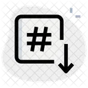 Hashtag Down Icon