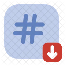 Hashtag Down  Icon