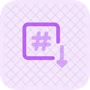 Hashtag Down Hashtag Social Media Icon