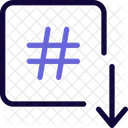 Hashtag Down Hashtag Social Media Icon