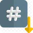 Hashtag Down Hashtag Social Media Icon