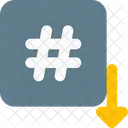 Hashtag Down Hashtag Social Media Icon