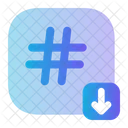 Hashtag Down  Icon