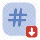 Hashtag Down  Icon