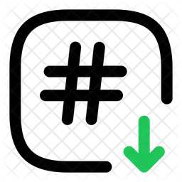 Hashtag Down  Icon
