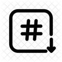 Hashtag Down Down Tag Icon