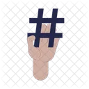 Hashtag Hand Holding Icon