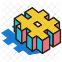3 D Hashtag Hashtag Symbol Hashtag Sign Icon