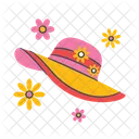모자 꽃 여름 아이콘