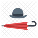 Hat And Umbrella  Icon