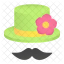 Hat Moustache Flower Icon