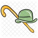 Hat With Cane Cane Stick Hispert Hat Icon