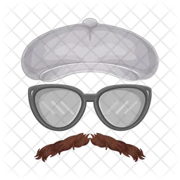 Hat with glasses and mustache  Icon