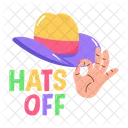 Straw Hat Hats Off Summer Cap Icon