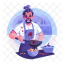 Haunted Chef Cooking Scary Icon