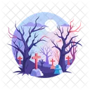 Haunted Graveyard Graves Scary Icon