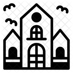 Haunted House Icon - Download in Glyph Style