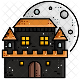 Download Free Haunted House Icon Of Colored Outline Style Available In Svg Png Eps Ai Icon Fonts