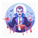 Haunted Vampire Scary Bloody Icon